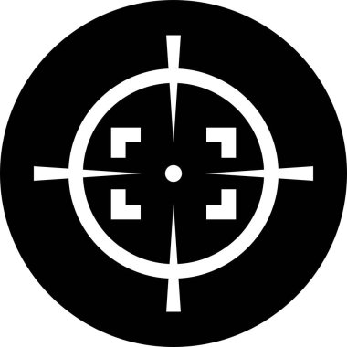Target destination icon in black flat style. Vector for apps or web shooting sniper rifle target circle logo for a gun sight and a focus sign Crosshairs Bullseye isolated on transparent background