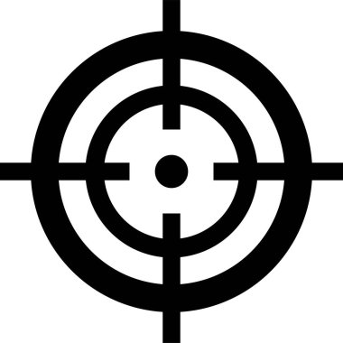 Target destination icon in black line style. Vector for apps or web shooting sniper rifle target circle logo for a gun sight and a focus sign Crosshairs Bullseye isolated on transparent background