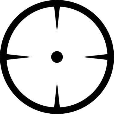 Target destination icon in black line style. Vector for apps or web shooting sniper rifle target circle logo for a gun sight and a focus sign Crosshairs Bullseye isolated on transparent background