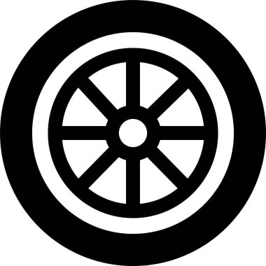 Wheel tires icon in flat. Black rubber wheel tire disks auto service vector for apps or website vehicle or automobile tire alloy wheel with rim isolated on transparent background