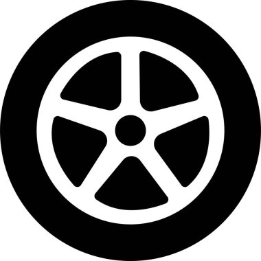 Wheel tires icon in flat. Black rubber wheel tire disks auto service vector for apps or website vehicle or automobile tire alloy wheel with rim isolated on transparent background
