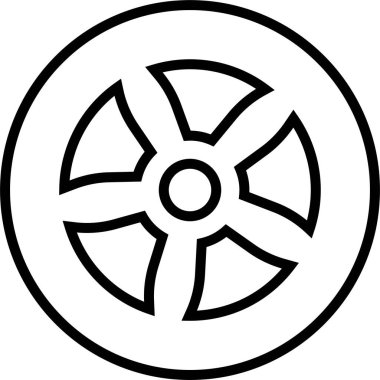 Wheel tires icon in line. Black rubber wheel tire disks auto service vector for apps or website vehicle or automobile tire alloy wheel with rim isolated on transparent background