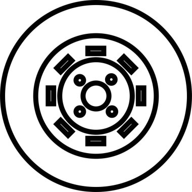 Wheel tires icon in line. Black rubber wheel tire disks auto service vector for apps or website vehicle or automobile tire alloy wheel with rim isolated on transparent background