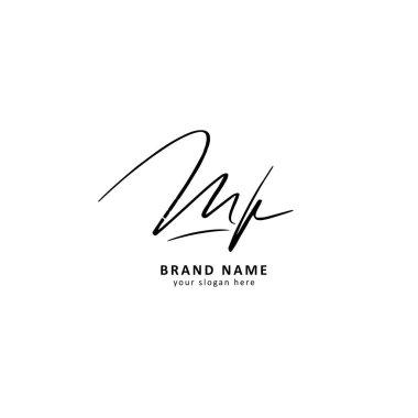 M k İmza logosu veya mk ilk harf monogramı