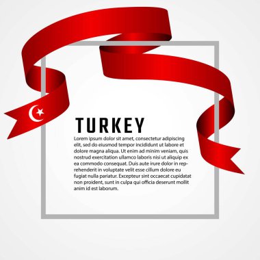 kurdele şekilli Türk bayrağı arkaplan şablonu