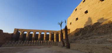 View of interior side of Karnak Temple in Luxor, Egypt clipart