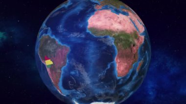 Bolivya 'ya yaklaşan Dünya' nın sınırı Bayrak ile vurgulanıyor