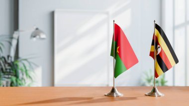 Masada Burkina-Faso ve Uganda bayrağı