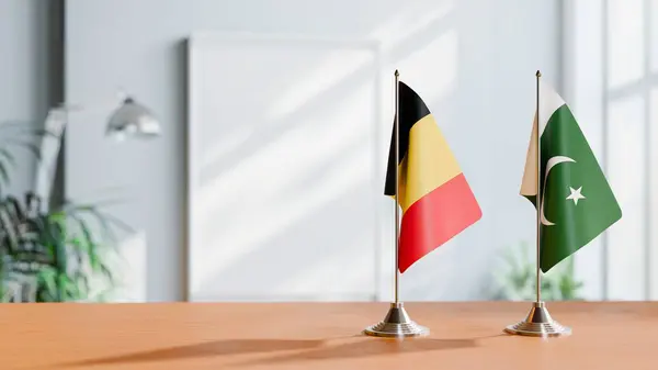 stock image FLAGS OF CHAD AND PAKISTAN ON TABLE