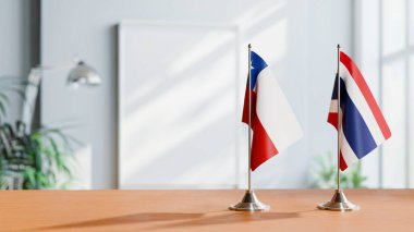 Şili ve Tayland 'ın bayrağını masaya koyun.