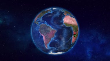 Angola ve Zambiya 'nın bayraklarıyla Dünya' nın Komşu Ülkelerine Yakınlaşması