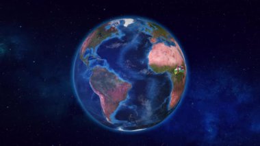 Orta Afrika Cumhuriyeti ve Güney Sudan 'daki komşu ülkelere yaklaşan Dünya bayraklarıyla vurgulandı