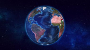 Orta Afrika Cumhuriyeti ve Sudan 'daki komşu ülkelere yaklaşan Dünya bayraklarıyla vurgulandı