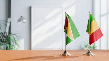 Masanın üzerinde GUYANA VE MALI BALILARI