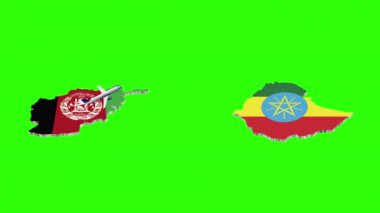 Yeşil Ekran 'da Afgan' dan ETHIOPIA 'ya Uçuşun Animasyonu