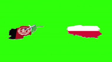 AFGHANISTAN 'dan POLAND' a Yeşil Ekranda Uçuşun Animasyonu