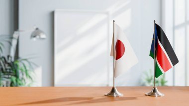 Masada Japon ve Güney Sudan 'ın Bayrakları