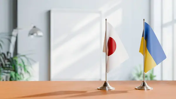 Masada Japon ve Ukrayna 'nın bayrağı