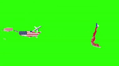 Yeşil Ekranda ABD 'den Şili' ye Uçuşun Canlandırılması