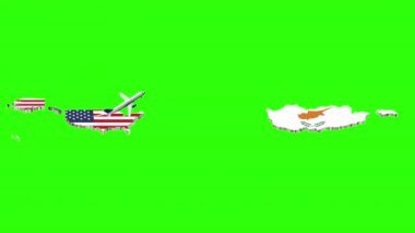 Yeşil Ekranda ABD 'den CYPRUSS' a Uçuşun Canlandırılması