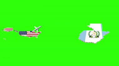 Yeşil Ekranda ABD 'den Guatemalaya Uçuşun Animasyonu