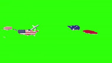 Yeşil Ekranda ABD 'den Samoa' ya Uçuşun Canlandırması