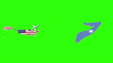 Yeşil Ekranda ABD 'den SOMALYA' ya Uçuşun Animasyonu