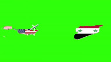 Yeşil Ekranda ABD 'den SYRIA' ya Uçuşun Canlandırılması