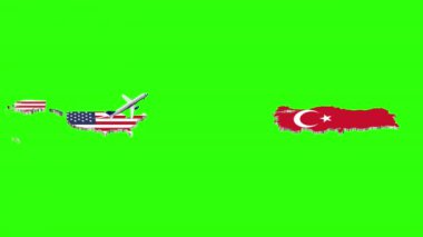 ABD 'den TÜRKEYE' ye Uçuşun Animasyonu