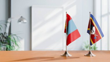 Moğolistan ve Swaziland 'ın bayrakları