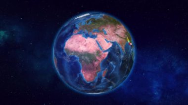 Myanmar ve Tayland 'da Bayraklarıyla vurgulanan Dünya