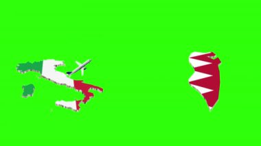 İtalya 'dan BAHRAIN' e Uçuşun Animasyonu