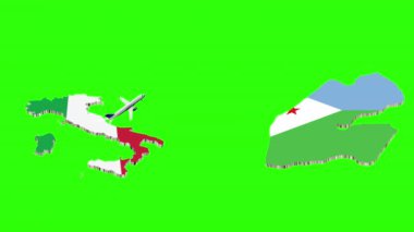 İTALYA DJIBOUTI 'ye Uçuşun Animasyonu