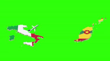 İtalya 'dan GRENADA' ya Uçuşun Animasyonu