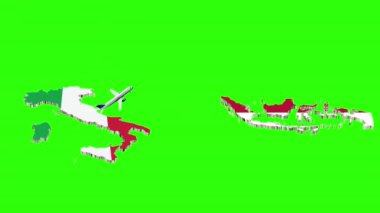 İtalya 'dan Hindistan' a Uçuşun Animasyonu