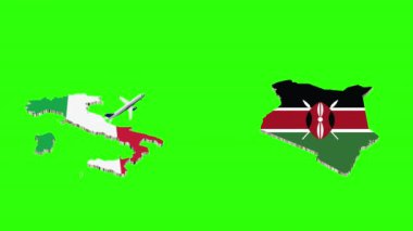 İtalya 'dan KENYA' ya Uçuşun Animasyonu