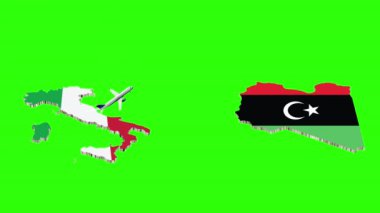 İtalya 'dan Libya' ya Uçuşun Animasyonu
