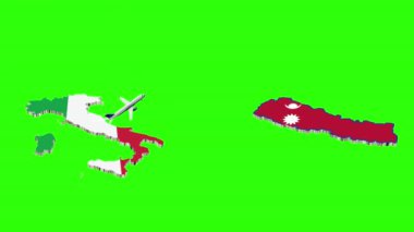 İtalya 'dan NEPAL' e Uçuşun Animasyonu