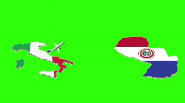 İtalya 'dan Paraguay' a Uçuşun Animasyonu