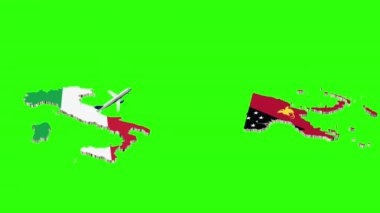 İtalya 'dan PAPUA YENİ GUINEA' ya Uçuş Animasyonu