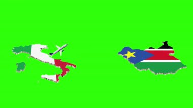 İtalya 'dan Güney Sudan Uçuşun Animasyonu