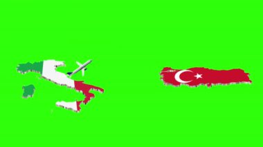 İTALYA TURKEY 'ye Uçuşun Animasyonu