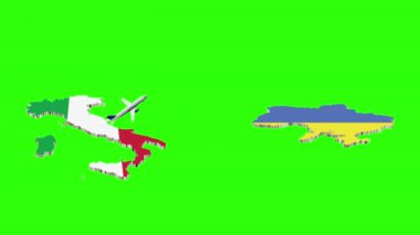 İtalya 'dan UKRAINE' a Uçuşun Animasyonu