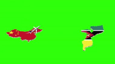 Çin 'den Mozambik' e Uçuşun Animasyonu