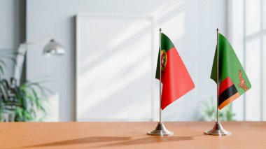 Masada Porto Riko ve ZAMBİA Bayrakları