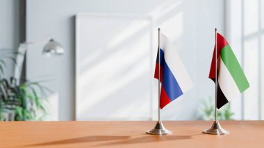 Rusya 'nın bayrakları ve Masanın Üzerinde Kullanım