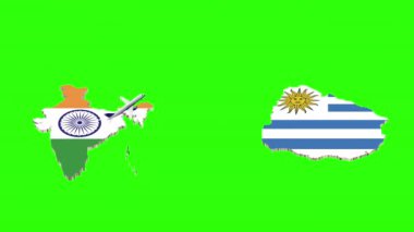 Hindistan 'dan Uruguay' a Uçuş Animasyonu