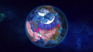 Azerbaycan ve Komşu Ülkeler Bayraklarıyla Vurgulandı