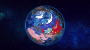 Kazakistan ve Komşu Ülkeler Bayraklarıyla Vurgulandı
