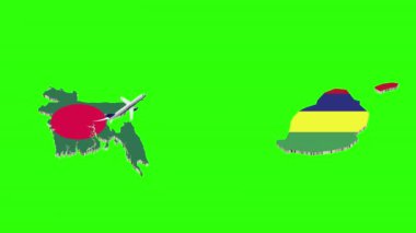 BANGLADESH 'ten MAURITİS' e Uçuşun Animasyonu